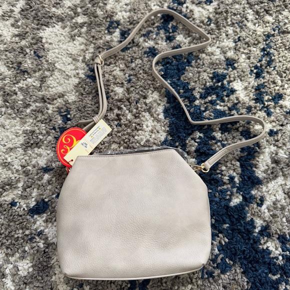 JERIKA Vieta SOLID LOCK CENTER SMALL TOTE BAG WITH STRAP New grey - Picture 5 of 7